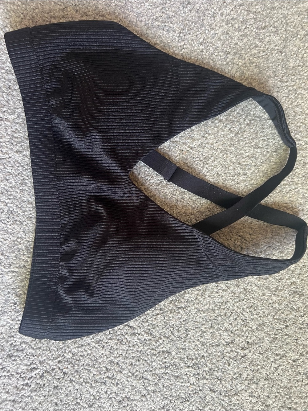aerie Black Ribbed Bralette Sports Bra